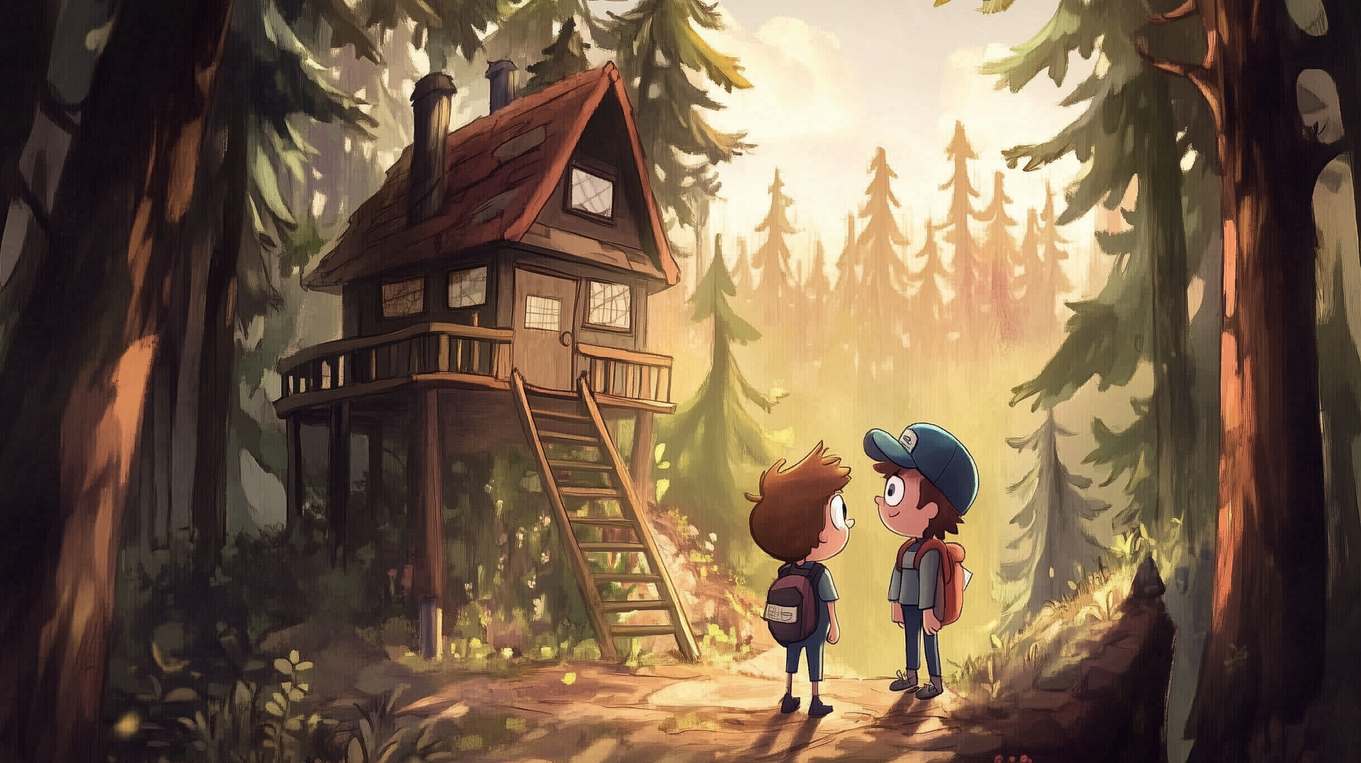 A vibrant HD desktop wallpaper featuring Dipper Pines from the TV show Gravity Falls, showcasing the character's adventurous spirit and the show's unique art style.