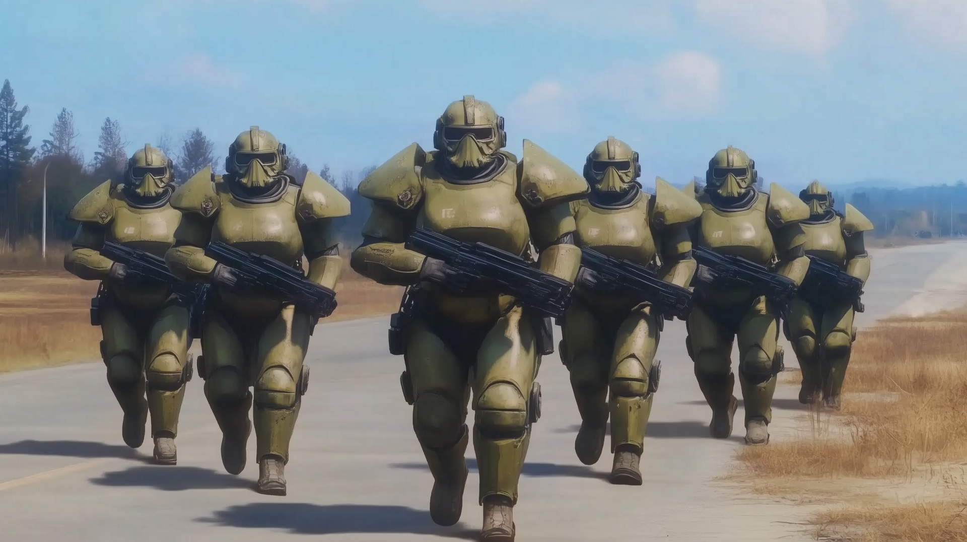 HD desktop wallpaper featuring the T-60 power armor from the video game Fallout, showcasing its iconic design and details against a stylized background.