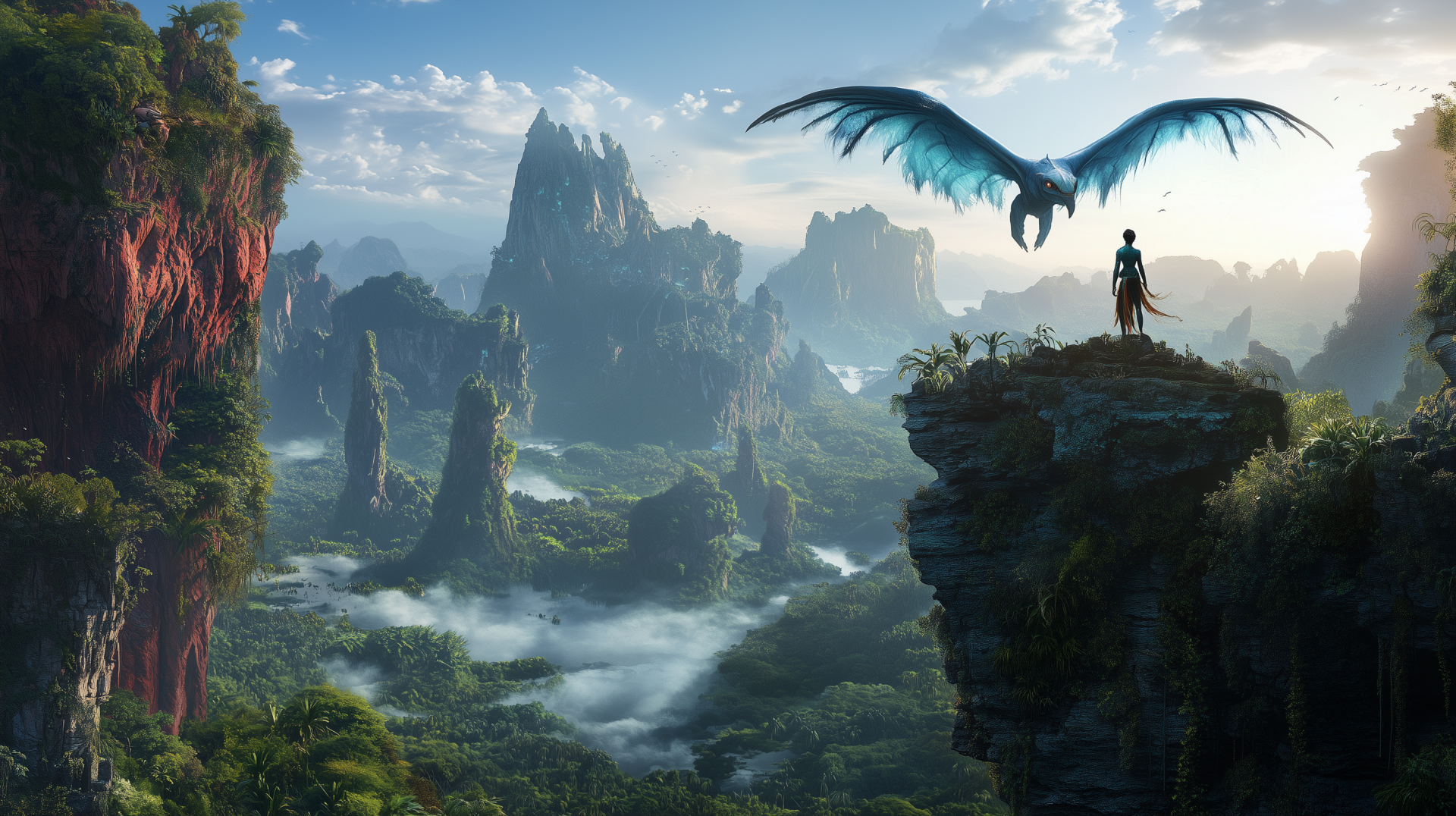 HD desktop wallpaper featuring the vibrant world of Pandora from the movie Avatar, showcasing its stunning landscapes and immersive atmosphere.