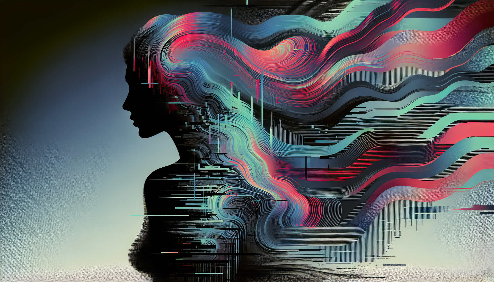 A striking feminine silhouette against a dark background, creating a captivating HD desktop wallpaper and background that enhances visual appeal.