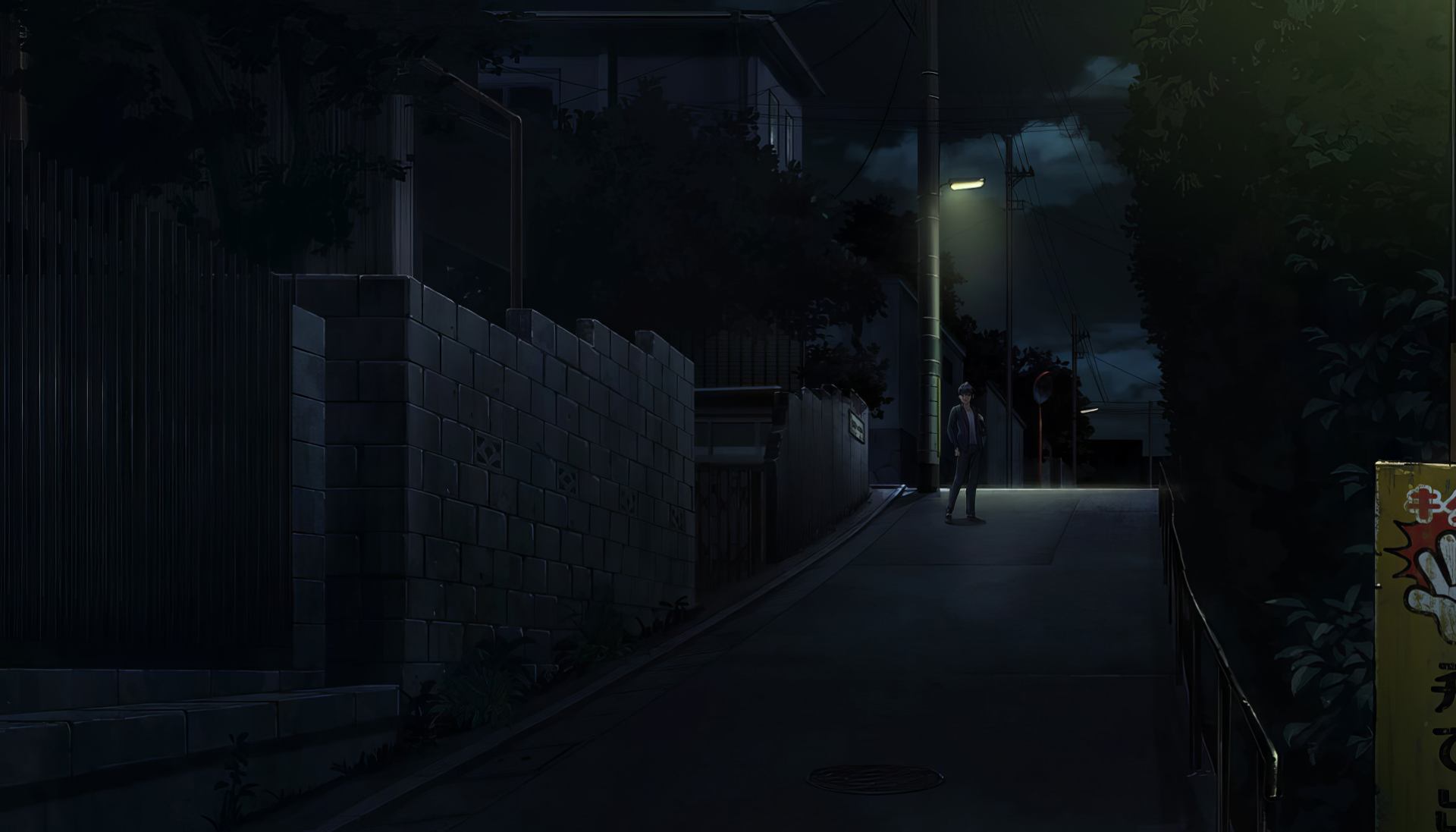 A striking HD desktop wallpaper inspired by Emio - The Smiling Man from Famicom Detective Club, featuring an abandoned setting that evokes intrigue and nostalgia.