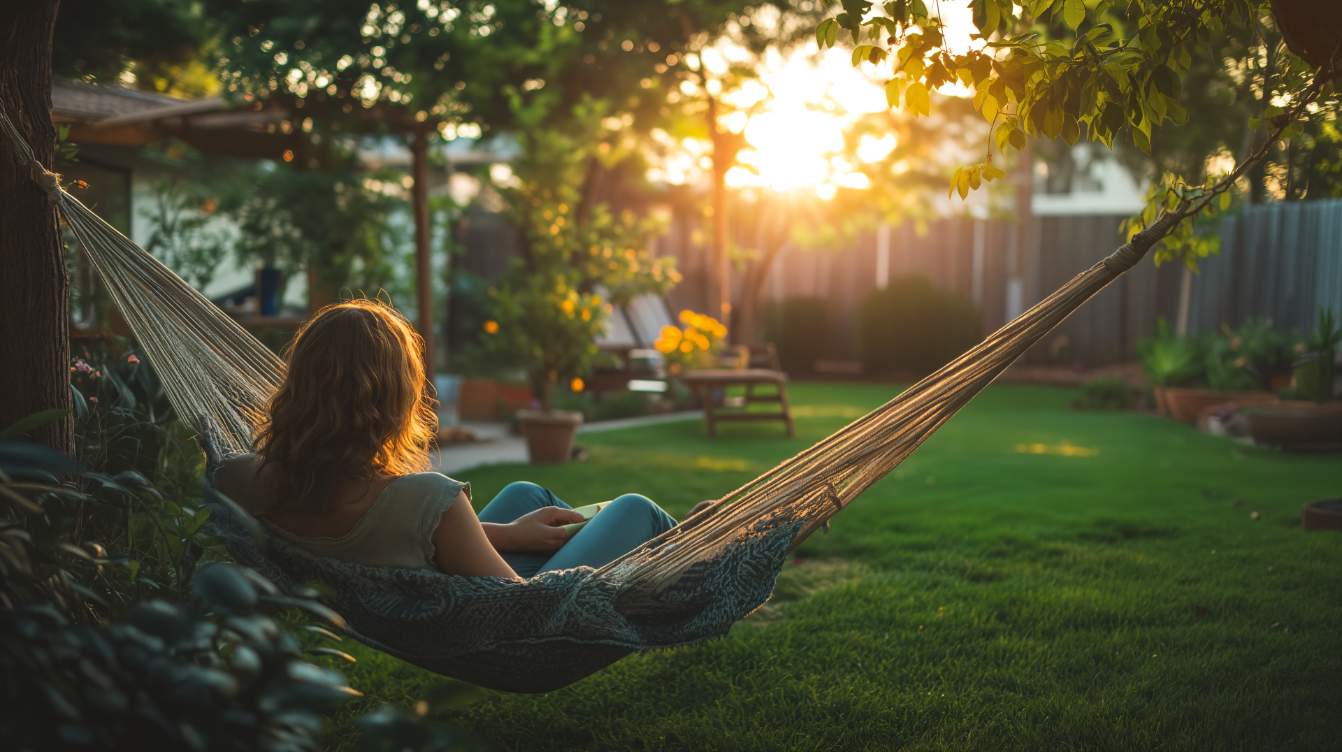 Serene Moments: Happy Backyard Hammock - 4K Ultra HD Wallpaper by ...