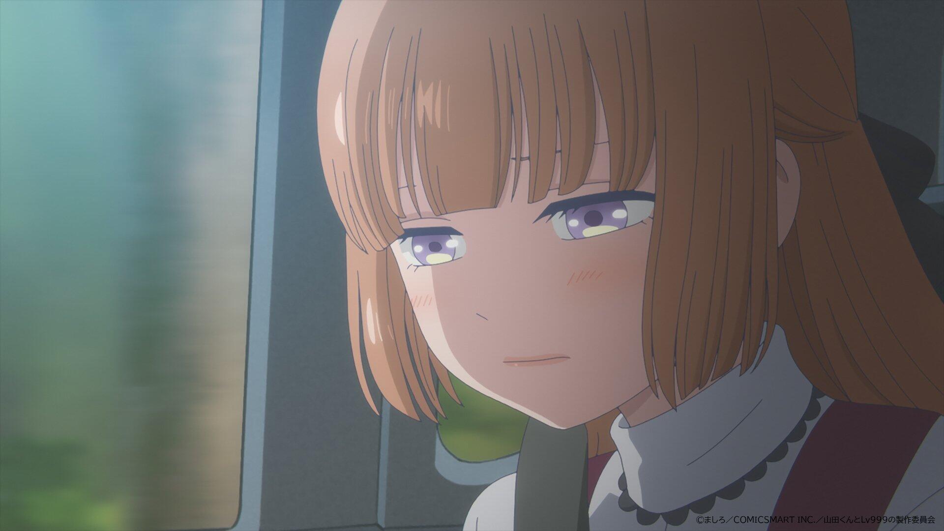 A poignant moment from the anime My Love Story With Yamada-kun at Lv999, featuring a character with a contemplative expression, set against a softly blurred background. HD wallpaper.