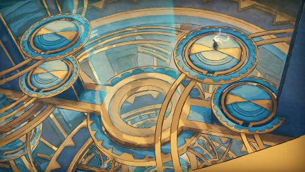 A vibrant HD desktop wallpaper inspired by the video game Mio: Memories in Orbit, showcasing its captivating art and immersive atmosphere.