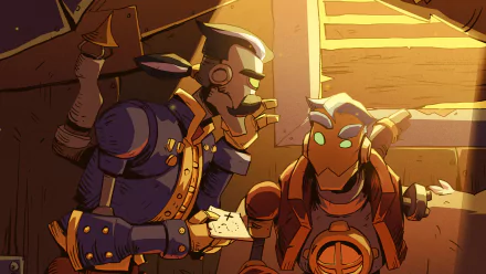 HD desktop wallpaper featuring characters and scenes from the video game SteamWorld Heist II, showcasing its vibrant art style and engaging gameplay elements.