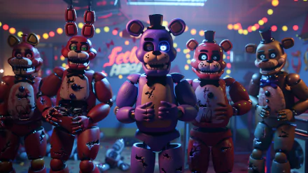 HD wallpaper featuring Withered Freddy from the video game Five Nights at Freddy's, designed as a striking background for desktop use.