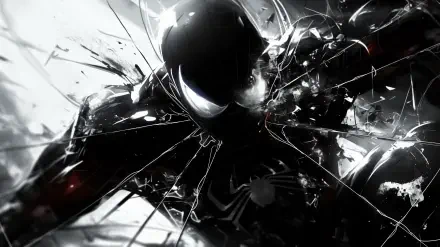 A striking HD desktop wallpaper featuring Spider-Man in a dark anime style, blending comic art with a moody aesthetic for a dynamic visual appeal.
