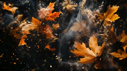 A vibrant display of autumn leaves captured in stunning 4K Ultra HD, serving as a captivating desktop wallpaper and background.