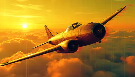 An airplane soars through vibrant clouds at sunset, creating a stunning visual for a 4K Ultra HD PC desktop wallpaper and background.