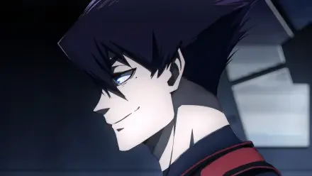 HD anime desktop wallpaper of Karasu Tabito from Blue Lock, showcasing his sharp profile and dark hair against a muted background.