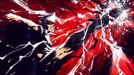 Dynamic 4K Ultra HD anime wallpaper featuring Shidou Ryusei from Blue Lock, captured mid-action with intense energy and vibrant red and black tones.