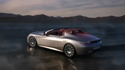 A sleek BMW Skytop convertible parked against a dramatic landscape, captured in stunning 4K Ultra HD, showcasing its elegant design and vibrant color accents.