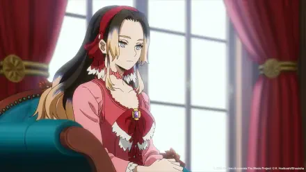 Anime-inspired HD PC wallpaper featuring a character from My Hero Academia: You're Next, seated thoughtfully in a beautifully lit room with elegant drapery.