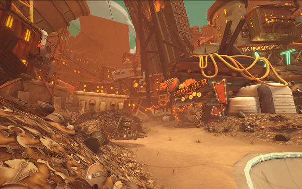 HD desktop wallpaper and background featuring RAWMEN: Food Fighter Arena video game. The image showcases dynamic elements of the game in vibrant detail.