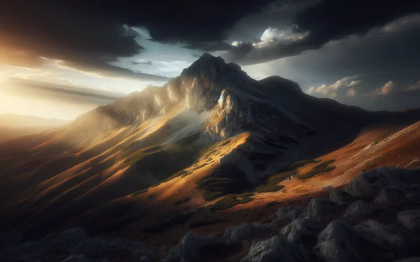A breathtaking summit view captured as a stunning HD desktop wallpaper and background, showcasing the beauty and majesty of mountainous landscapes.