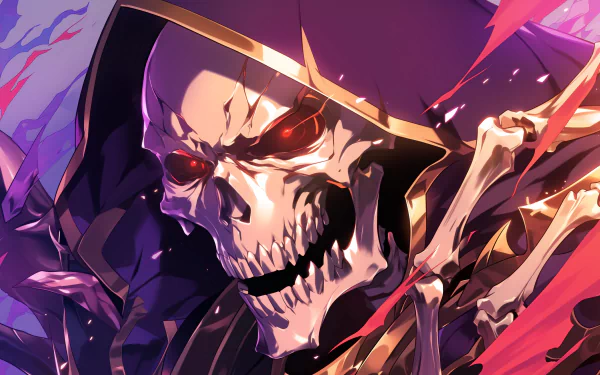 Ainz Ooal Gown from the anime Overlord is featured in this HD desktop wallpaper, showcasing his iconic appearance and captivating presence.