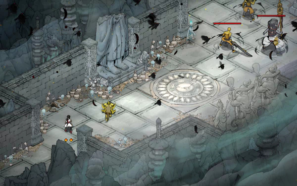 HD desktop wallpaper featuring vibrant art from the video game Realm of Ink, showcasing imaginative landscapes and characters that immerse viewers in a whimsical world.