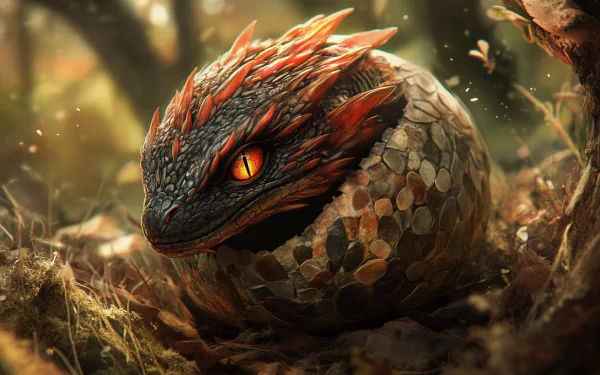 A stunning HD desktop wallpaper featuring a mystical dragon egg, set against a captivating fantasy backdrop that ignites the imagination.