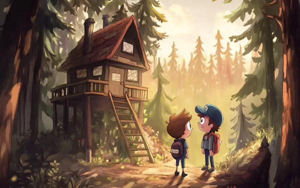 A vibrant HD desktop wallpaper featuring Dipper Pines from the TV show Gravity Falls, showcasing the character's adventurous spirit and the show's unique art style.