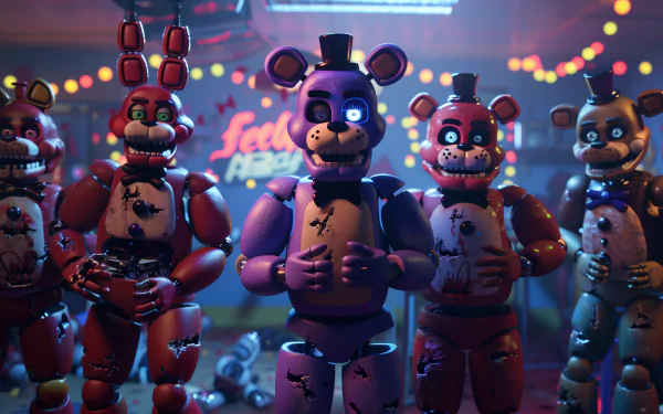 HD wallpaper featuring Withered Freddy from the video game Five Nights at Freddy's, designed as a striking background for desktop use.