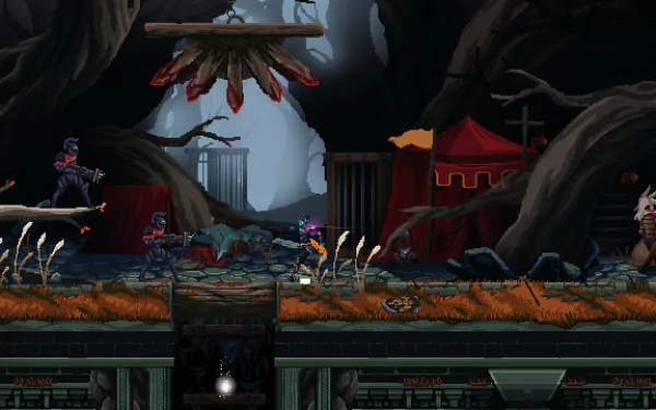 An HD desktop wallpaper featuring artwork from the video game Death's Gambit: Afterlife, showcasing a dark and atmospheric scene. Great for gamers and fans of the title.