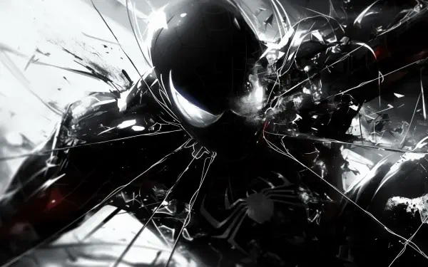 A striking HD desktop wallpaper featuring Spider-Man in a dark anime style, blending comic art with a moody aesthetic for a dynamic visual appeal.