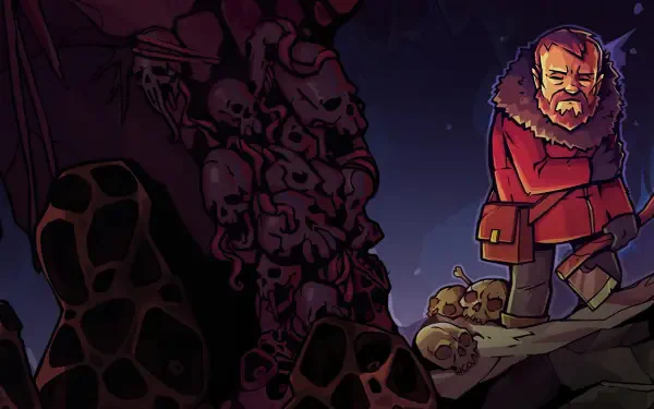 A haunting scene from the video game Edge of Sanity, depicting a character amidst dark, eerie landscapes adorned with skulls, creating a chilling atmosphere for this HD PC desktop wallpaper.