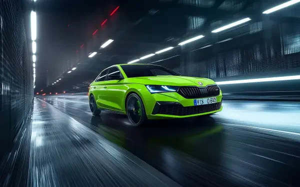 Skoda Octavia RS car night Skoda HD Desktop Wallpaper | Background Image