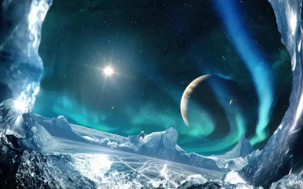 Sci Fi planetscape space planet spaceship HD Desktop Wallpaper | Background Image