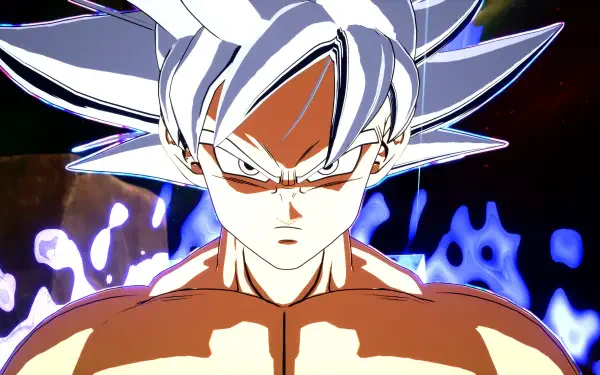 A striking 4K Ultra HD wallpaper featuring Goku in Ultra Instinct form from the video game DRAGON BALL: Sparking! ZERO, showcasing his fierce intensity and dynamic energy.