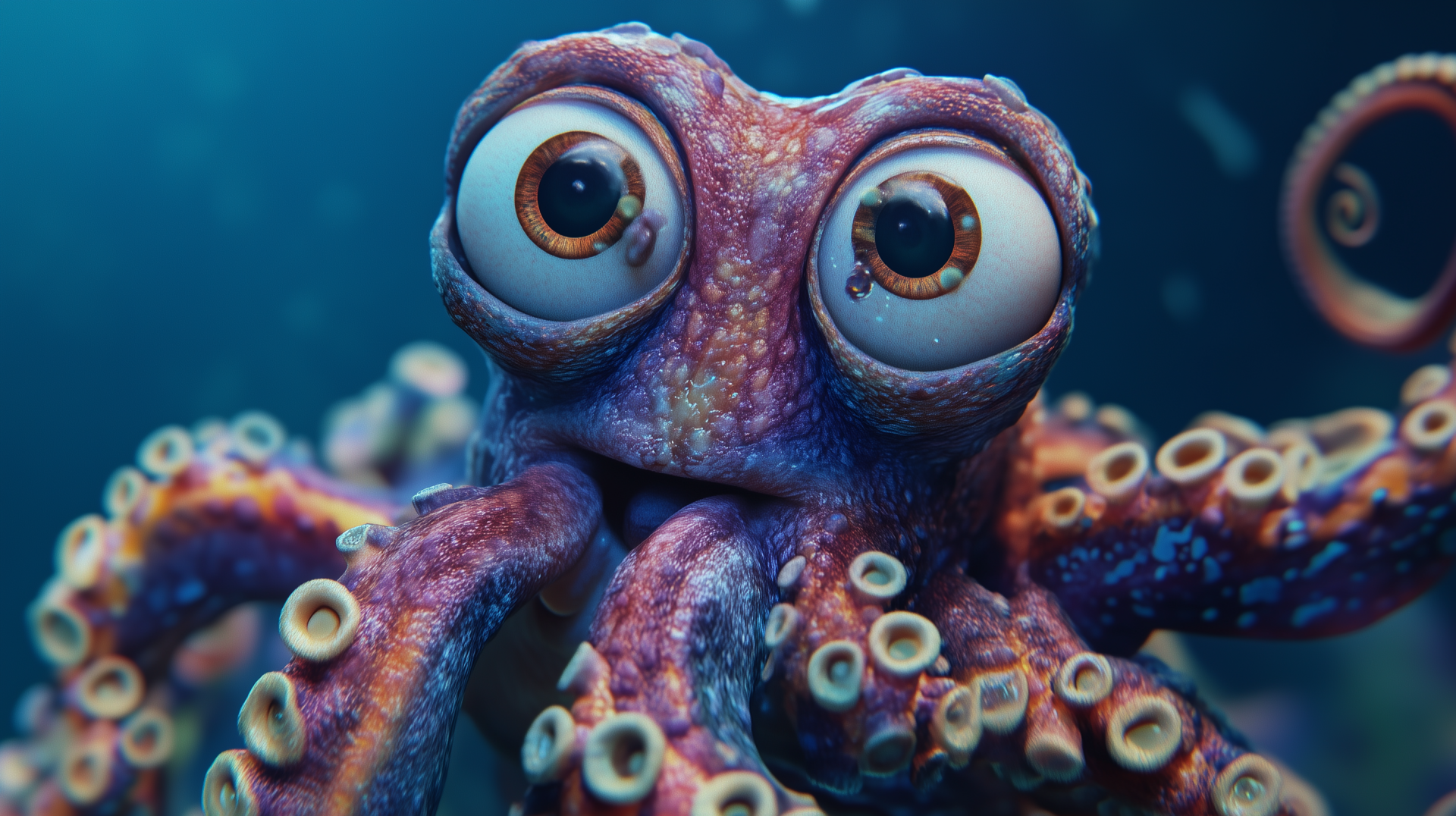 HD Wallpaper of a Colorful Octopus Underwater by patrika
