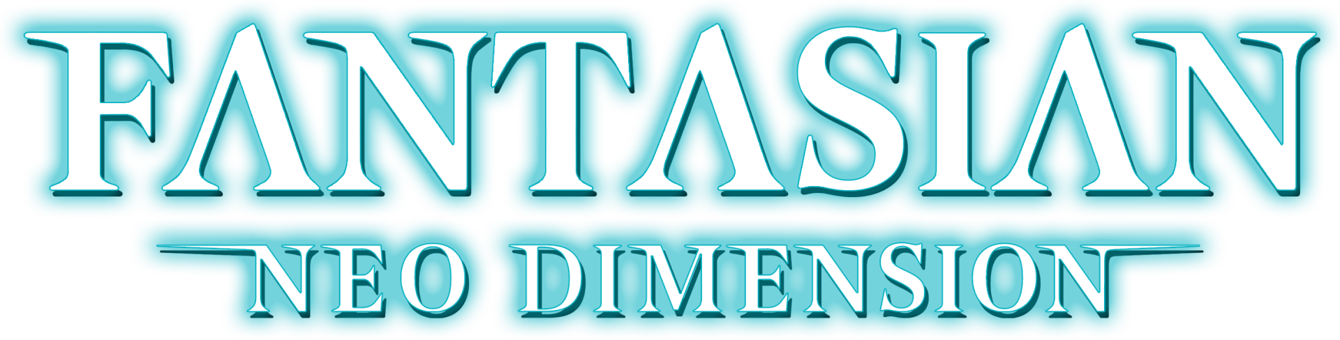 Logo for FANTASIAN Neo Dimension featured on a high-definition PC desktop wallpaper, highlights the game's unique visual identity.
