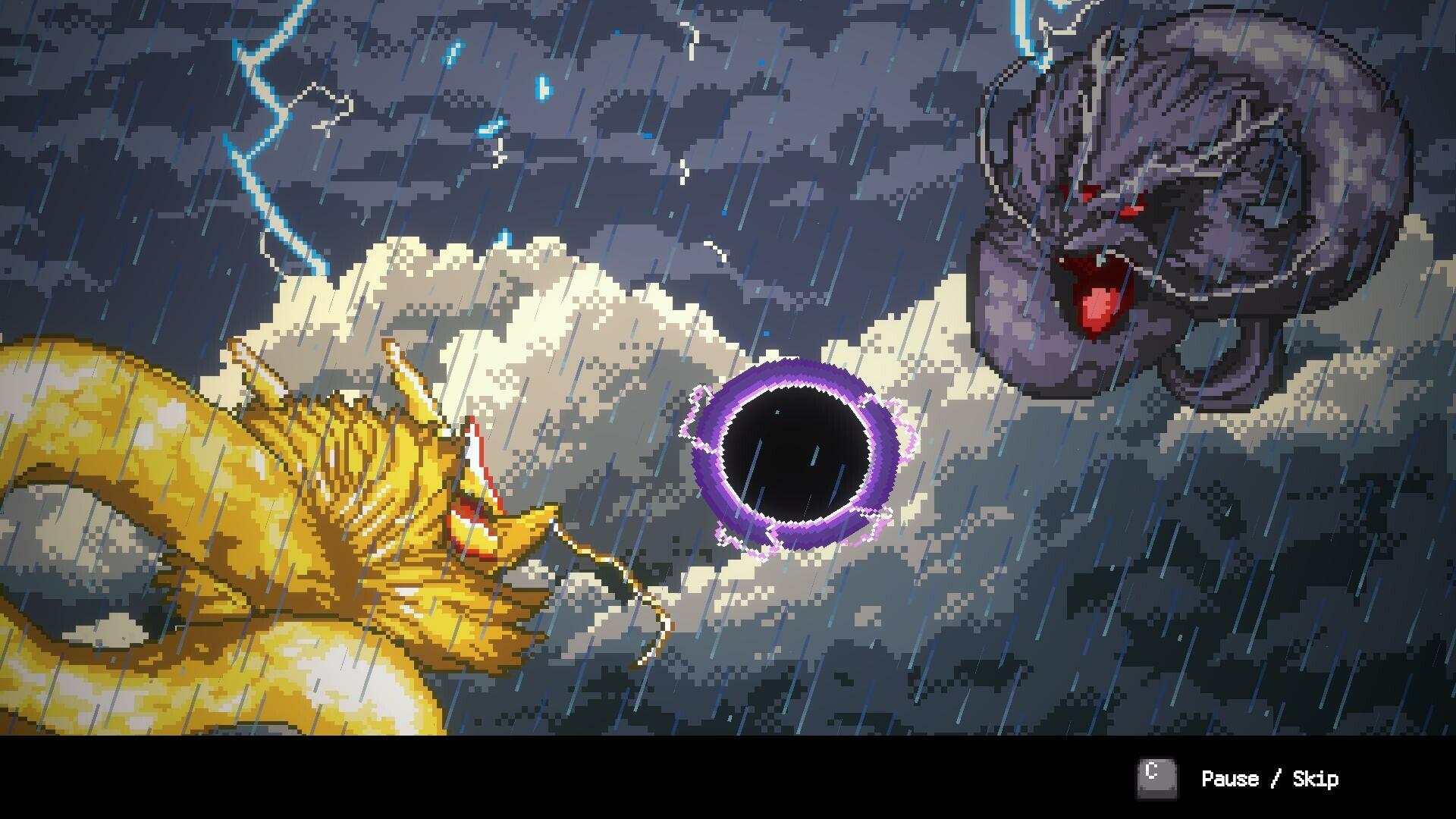 An HD PC desktop wallpaper featuring a dramatic sea fantasy scene, showcasing a fierce battle between a mythical creature and a dark entity amidst stormy skies and lightning.