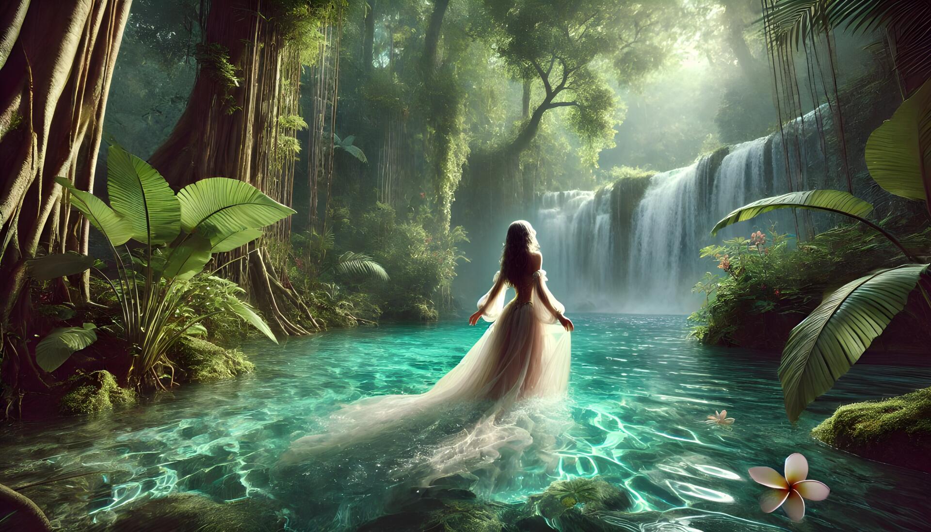 Nymph In Waterfall by Sarima
