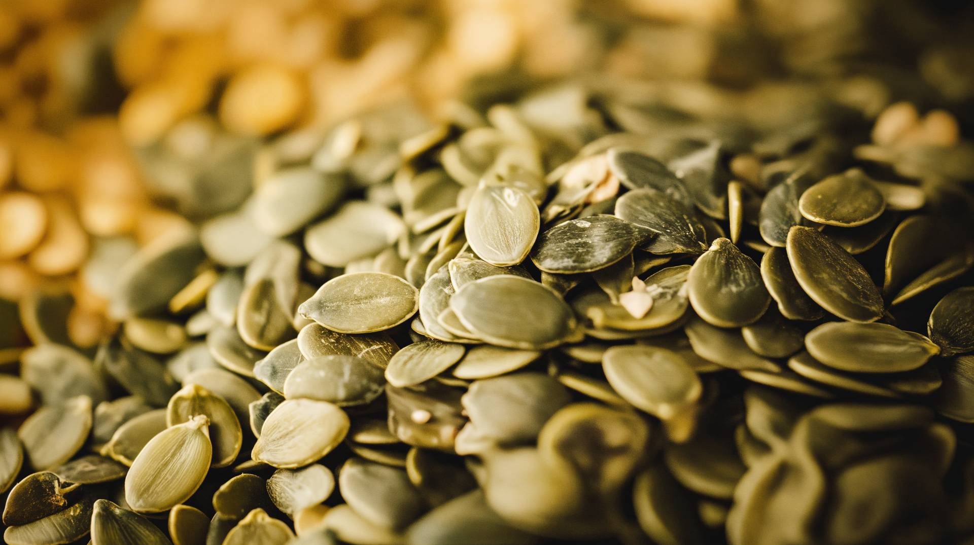 Close-up of pumpkin seeds, showcasing their texture and color variations. Rich in detail, this 4K Ultra HD image serves as an appealing desktop wallpaper.
