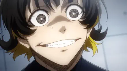 A vibrant HD desktop wallpaper featuring Bachira Meguru from the anime Blue Lock, showcasing his expressive smile and distinctive hairstyle against a dynamic backdrop.