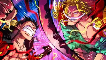  Luffy and Edward Newgate by Cidades_Art