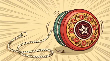 A vibrant yoyo spins in motion against a dynamic background, showcasing its colorful design. This 4K Ultra HD PC desktop wallpaper brings lively energy to your screen.