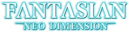 Logo for FANTASIAN Neo Dimension featured on a high-definition PC desktop wallpaper, highlights the game's unique visual identity.