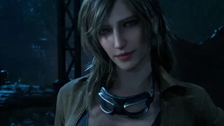 A detailed HD wallpaper featuring a character from Metal Gear Solid Δ: Snake Eater, showcasing their mysterious expression and rugged attire in a dark, atmospheric setting.