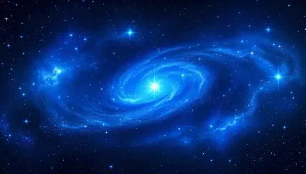 A vibrant blue star constellation in a swirling galaxy, this 4K Ultra HD wallpaper captures the beauty of the cosmos, creating an immersive and celestial background for PCs.
