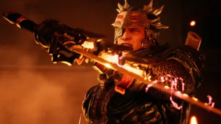 A fierce character from Ninja Gaiden 2 Black stands poised with a weapon, showcased in vibrant detail against a dramatic backdrop in this 4K Ultra HD PC desktop wallpaper.