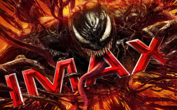 A dynamic 4K Ultra HD wallpaper featuring Venom from the movie Venom: The Last Dance, with striking colors and bold IMAX text, capturing the character's menacing energy.