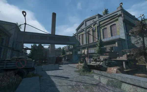 A detailed HD PC desktop wallpaper featuring a post-apocalyptic urban scene from the video game STALCRAFT: X, showcasing weathered buildings and abandoned vehicles under a cloudy sky.