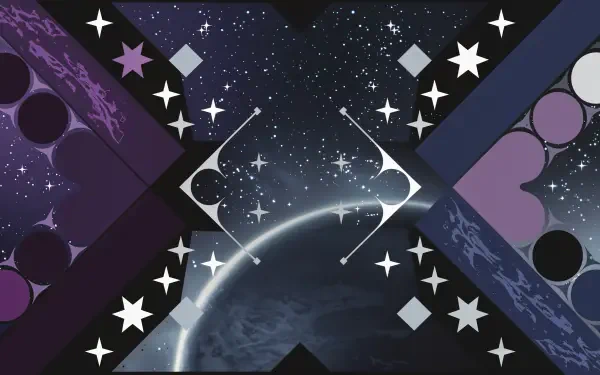 A vibrant color palette features cosmic elements like stars and planets, creating an abstract design suitable as a 4K Ultra HD PC desktop wallpaper and background.