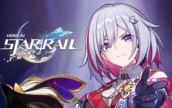 HD desktop wallpaper featuring Topaz from the video game Honkai: Star Rail, showcasing the character with vibrant colors and dynamic design against a striking background.