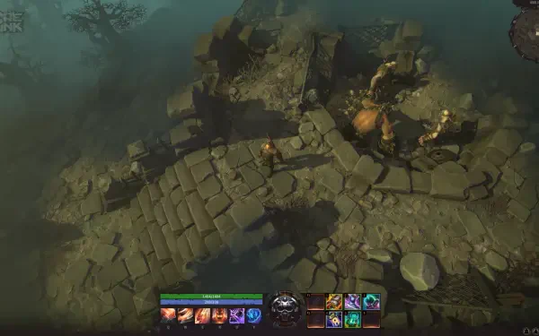 A captivating 4K Ultra HD wallpaper featuring gameplay from Corepunk, showcasing a character exploring a mysterious, misty landscape with detailed environments and creatures.