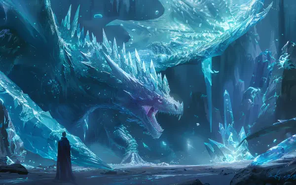 Ice Dragon 4K Ultra HD Wallpaper: A Serene Mythical Adventure by ...