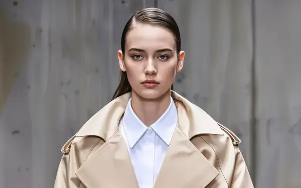A young model exhibits a stoic expression, wearing a beige coat and white shirt, embodying the theme of 'soulless' in this striking 4K Ultra HD desktop wallpaper.