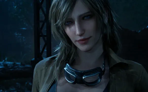 A detailed HD wallpaper featuring a character from Metal Gear Solid Δ: Snake Eater, showcasing their mysterious expression and rugged attire in a dark, atmospheric setting.